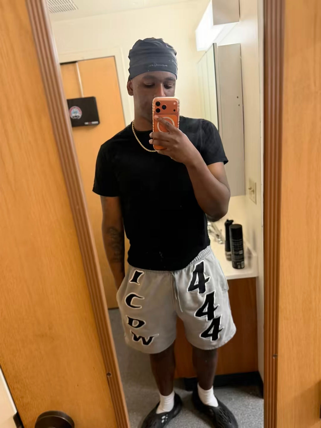 Gray "Face Yourself" Shorts
